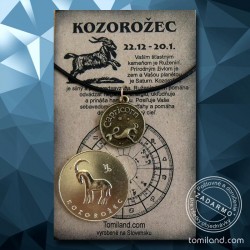 Prívesok pre Kozorožca spolu so zlatou mincou.